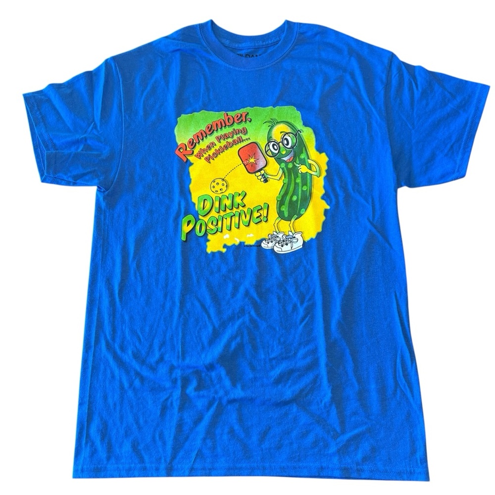 Blue 'Dink Positive!' Graphic T‑Shirt